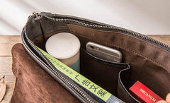 Handmade Cool Leather Mens Small Messengers Bag Shoulder Bags for Men