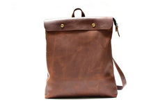 Cool Black Mens Leather Backpack Travel Backpacks School Backpacks for men