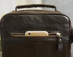 Cool Leather Mens Small Side Bag Messenger Bag Shoulder Bags for Men