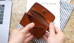 Leather Mens Card Wallet Front Pocket Wallet Small Slim Wallets Change Wallets for Men