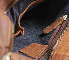 Vintage Brown Cool Leather Mens Messenger Bag Shoulder Bags for Men