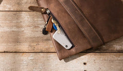 Coffee Leather Mens Cool Sling Bag Sling Shoulder Bags Chest Bags for men