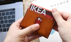 Leather Mens Front Pocket Wallet Small Wallet Card Wallet Change Wallets for Men