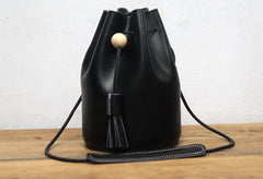 Cute LEATHER WOMEN Bucket SHOULDER BAG Barrel Crossbody Purses FOR WOMEN