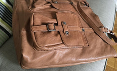 Vintage WOMENs Brown Large LEATHER Tote Bag Fashion Tote Purse FOR WOMEN