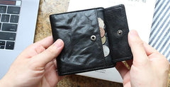 Leather Mens Front Pocket Wallet Small Wallet Slim Wallet billfold Card Wallet for Men