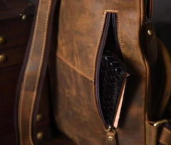 Genuine Leather Mens Cool Chest Bag Sling Bag Crossbody Bag Travel Bag Hiking Bag for men
