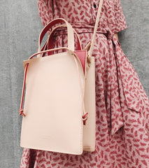 Stylish Pink Leather Womens Handbag Work Bag Purse Shoulder Bag for Women