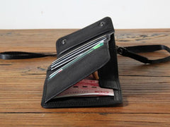 Genuine Leather Mens Cool billfold Leather Wallet Men Small Wallets Trifold for Men