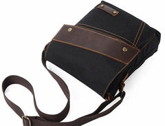 Mens Waxed Canvas Small Side Bag Messenger Bag Canvas Courier Bag for Men