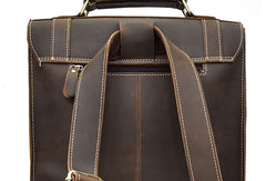 Genuine Leather Mens Cool Messenger Bag Backpack Large Black Travel Bag Hiking Bag For Men