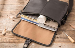 Cool Leather Mens Small Messenger Bag Side Bag Shoulder Bags for Men