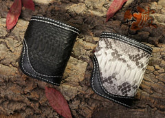 Handmade Leather billfold Mens Chain Biker Wallet Cool Boa Skin Wallet With Chain Wallets for Men
