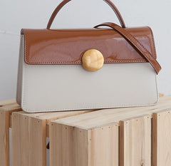 Cute Leather Womens Stylish White Handbag Crossbody Purse Barrel Shoulder Bag for Women