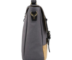 Mens Canvas Leather Briefcase Handbag Work Bag Business Bag for Men