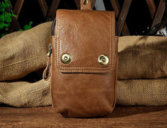 Small Mens Leather Belt Pouch Holsters Belt Cases Cell Phone Waist Pouches for Men