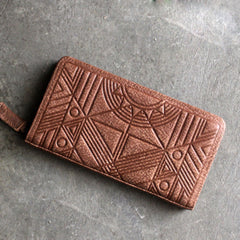 Vintage LEATHER Womens Long Wallet Fashion Zipper Long Wallets FOR Women