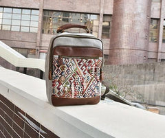 Vintage Canvas Gray Mens Backpack Canvas Travel Bag Canvas School Bag for Men