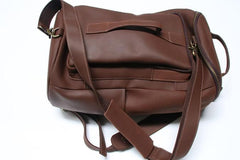 Mens Leather Barrel Backpack Cool Travel Bag Weekender Bag for men