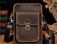 Cool Mens Small Leather Belt Pouch Holster Belt Case Waist Pouch Side Bag for Men