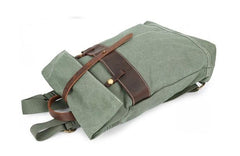 Cool Waxed Canvas Leather Mens Backpack Canvas Travel Backpack Canvas School Backpack for Men