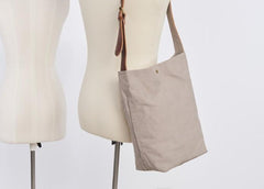 Mens Canvas Gray Cool Bucket Courier bag Messenger Bag Canvas Side Bag for Men