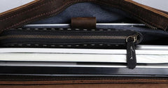 Vintage Coffee Leather Mens Briefcases Work Bag Laptop Bag Business Bag for Men