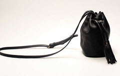 Mini LEATHER WOMEN Barrel Bag Small Bucket Purse SHOULDER Purses FOR WOMEN