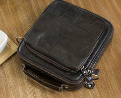 Cool Leather Mens Small Side Bag Messenger Bag Shoulder Bags for Men