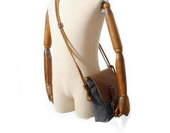 Cool Mens Waxed Canvas Leather Small Courier Bags Canvas Side Bags Messenger Bag for Men