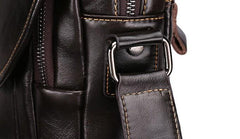 Cool Coffee Small Mens Leather Side Bag Messenger Bag Shoulder Bag for Men