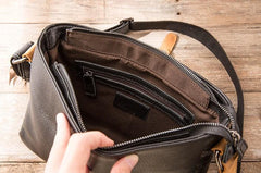 Handmade Cool Leather Mens Small Messengers Bag Shoulder Bags for Men