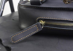 Genuine Black Leather Mens Cool Sling Pack Chest Bag Sling Bag Crossbody Pack for men