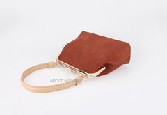 Vintage Leather Womens Frame Handbag Frame Purse Handbag for Women
