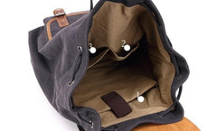 Waxed Canvas Leather Mens Backpack Canvas Travel Backpacks Canvas School Backpack for Men