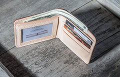 Handmade Vintage Leather Mens Small Wallet Bifold billfold Wallet for Men