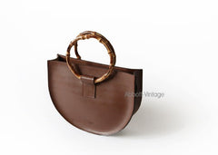 Stylish Leather Brown Womens Saddle Handbag Purse Saddle Shoulder Bag for Women