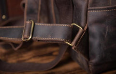 Vintage Leather Mens Backpack Travel Backpack Cool Satchel Backpack for men