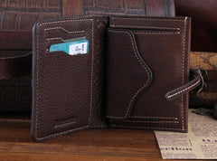 Genuine Leather Mens Cool Slim Long billfold Leather Wallet Men Small Wallets Bifold for Men