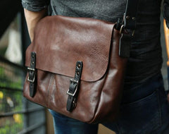 Cool Handmade Vintage Leather Mens Messenger Bags Shoulder Bag for men