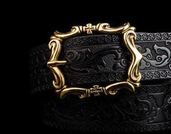 Handmade Black Leather Mens Belts Custom Cool Leather Men Belt for Men