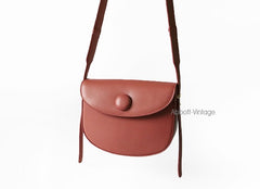 Cute Leather Red Brown Womens Saddle Purse Saddle Shoulder Bag for Women