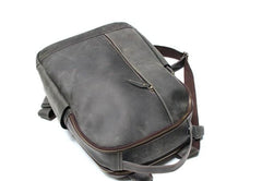 Green Mens Leather Backpack Travel Backpacks Laptop Backpack for men