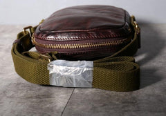 Handmade Genuine Leather Mens Cool Messenger Bag Sling Bag Chest Bag Bike Bag Cycling Bag for men
