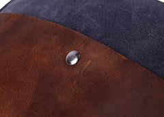 Mens Waxed Canvas Leather Small Side Bag Canvas Messenger Courier Bags for Men