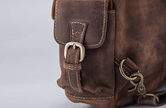 Vintage Cool Leather Mens Backpack Large Travel Bag Hiking Bag for men