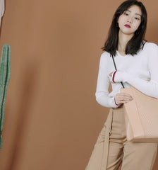 Stylish Leather Beige Large Womens Handbag Crossbody Bag Purse Shoulder Bag for Women