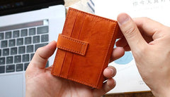 Leather Mens Front Pocket Wallet Card Wallet Small Slim Wallet Change Wallet for Men