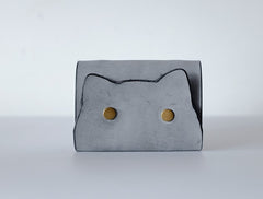 Cute Cat LEATHER Womens Small Card Wallet Leather Card Small Wallet FOR Women