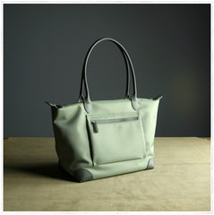 Womens Light Green Nylon Shoulder Tote Medium Green Nylon Handbag Purse for Ladies